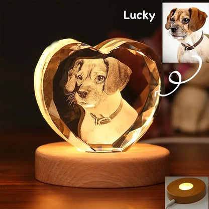 Personalized 3D Laser-Engraved Pet Photo Memorial Crystal