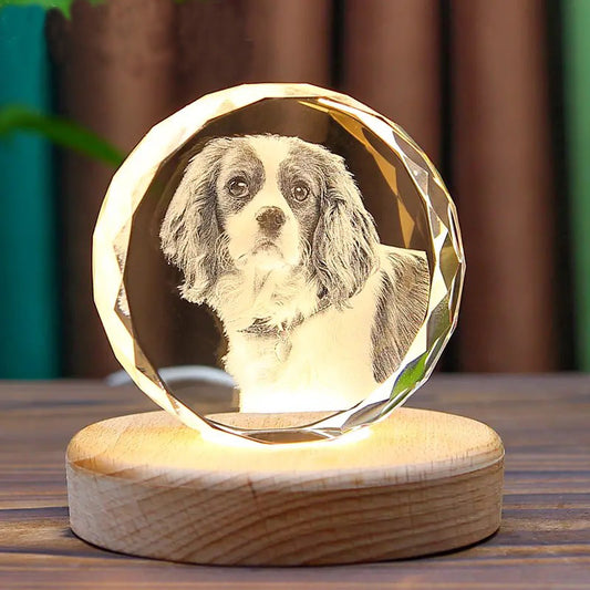 Personalized 3D Laser-Engraved Pet Photo Memorial Crystal