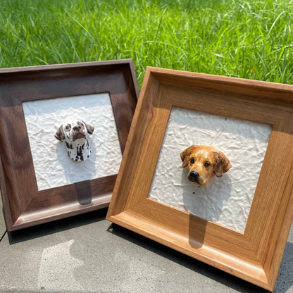 Magnetic Wood Display Frame for Pet Figurine