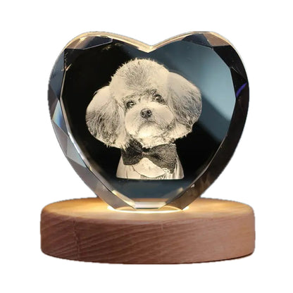 Personalized 3D Laser-Engraved Pet Photo Memorial Crystal