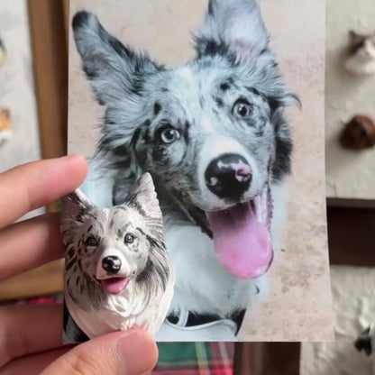 Personalized Life-Like Pet Figurine w/ Built-in Magnet