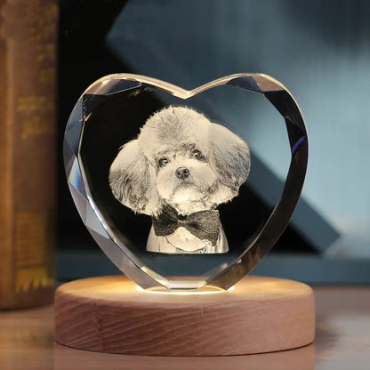 Personalized 3D Laser-Engraved Pet Photo Memorial Crystal